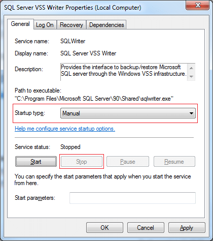 cannot perform a differential backup